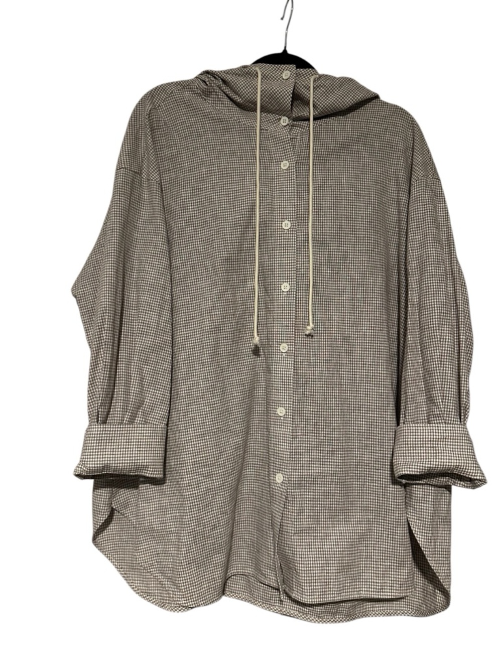 Urban Revivo Oversized Hooded Button Down Long Sleeve Blouse Size S